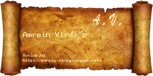 Amrein Virág névjegykártya